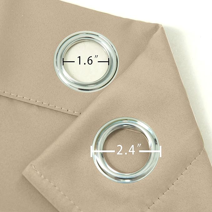 LEMOMO Blackout Curtains 66 x 95 inch/Beige Curtains Set of 2 Panels/Thermal Insulated Room Darkening Bedroom Curtains