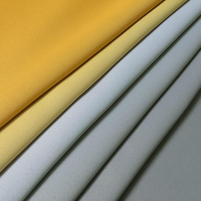 Yakamok Ombre Yellow and Grey Curtains for Bedroom, Gradient Room Darkening Curtains 84 inches long,Grommet Thermal Insulated Light Blocking Window Drapes/Curtain for Living Room,52 x 84 Inch,2 Panels