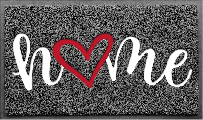 BeneathYourFeet Door Mat, Welcome Mat Low Profile Floor Mat Front Doormat Indoor and Outdoor Doormat Non Slip Rugs for Entryway, Patio, High Traffic Areas (32"x20", Grey-Home)