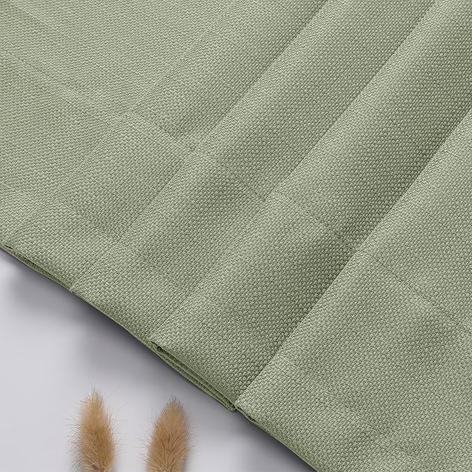 OWENIE Bob 1 PCS Light Green Valances for Windows, Faux Linen Textured Kitchen Window Curtains Valance for Bedroom Living Room, Modern Soft Airy Solid Rod Pocket Bathroom Cafe Curtain, 60Wx14L Inch