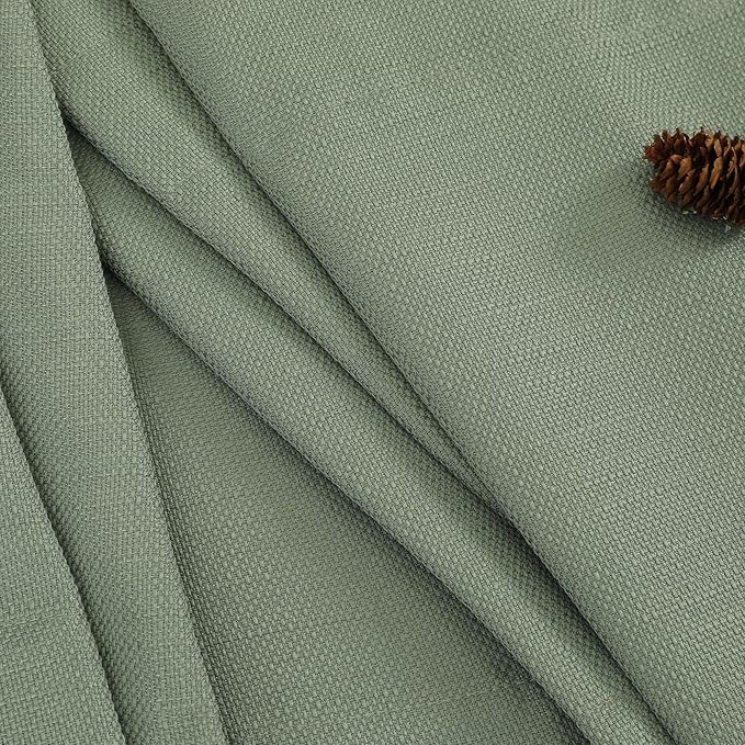 Chyhomenyc Sage Green Valance for Windows, Light Filtering Faux Linen Short Small Window Valance Curtain for Kitchen Bathroom Cafe Laundry Basement, 60Wx14L inch, 1 Piece