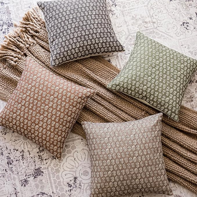Foindtower Set of 2 Decorative Floral Body Lumbar Throw Pillow Covers Neutral Modern Farmhouse Cushion Covers Vintage Home Decor for Sofa Couch Chair Bedroom Living Room,14×36 Inch,Tan Taupe