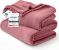Bedsure GentleSoft Fleece Bed Blankets Queen Size Dusty Rose - Soft Lightweight Plush Fuzzy Cozy Luxury Blanket Microfiber, 90x90 inches