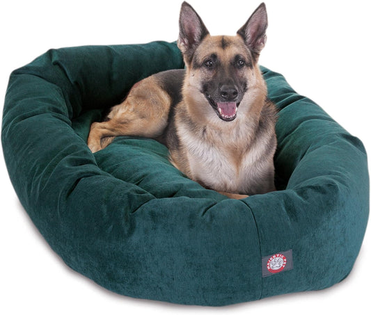 Majestic Pet Villa 52 Inch Shredded Memory Foam Dog Bed for X-Large Sized Dogs 52x35x11 Inch–Orthopedic Dog Bed with Removable Washable Cover-Washable X-Large Pet Bed with Head Support-Marine