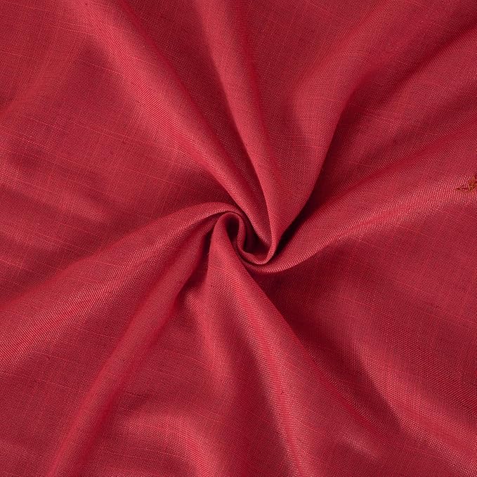 BGment Red Linen Curtains 84 Inch Length 2 Panels Set for Living Room, Window Drapes Lightweight Semi Sheer Textured for Farmhouse Bedroom with Rod Pocket, Each 42 Inch Wide