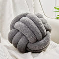 Uvvyui Knot Pillow Ball, Soft Home Decorative Pillows, Round Throw Pillow, Handmade Knotted Plush Pillow, Round Boucle Pillow Cushion (8.6 Inches Dark Gray)