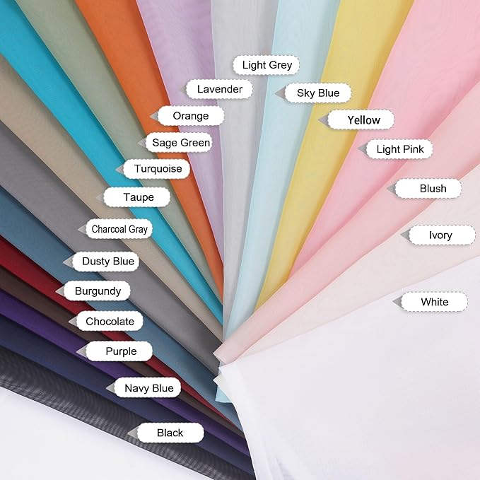 OVZME White Sheer Curtains 63 inch Length 2 Panels for Bedroom Living Room, Light Filtering Dual Rod Pocket Voile, Each 42 Width by 63 Length.