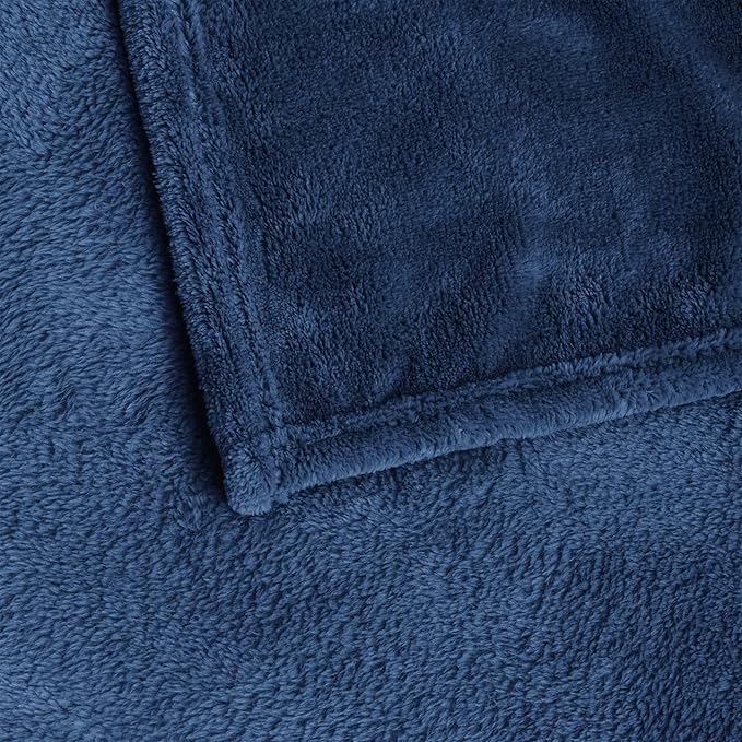 BEDELITE Fleece Blanket Twin Size Navy Blue Throw Blankets for Couch & Bed, Luxury Plush Cozy Fuzzy Blanket 60x80 inches, Super Soft Warm Lightweight Throw Blanket for Travel Camping