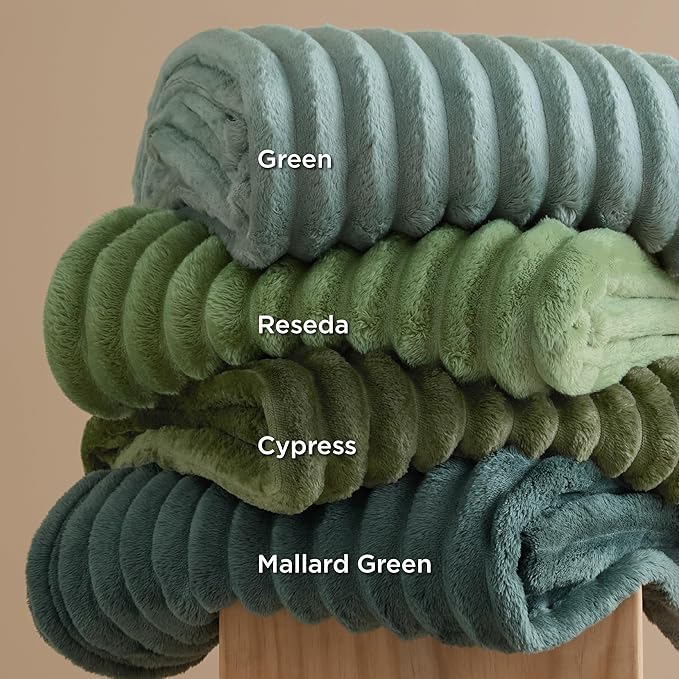 Bedsure GentleSoft Mallard Green Fleece Blanket for Couch - Cozy Soft Blankets for Women, Cute Small Throws for Girls, 50x60 Inches