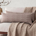 Foindtower Set of 2 Decorative Vintage Long Lumbar Throw Pillow Covers Neutral Modern Farmhouse Cushion Covers Floral Home Decor for Sofa Couch Chair Bedroom Living Room,14×36 Inch,Wine Red