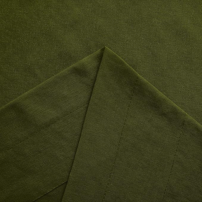 DWCN Olive Green Sheer Curtains Semi Transparent Voile Rod Pocket Curtains for Bedroom and Living Room, 52 x 54 inches Long, Set of 2 Panels