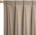 Joydeco Thick Linen Pinch Pleated Curtains 84 Inch Long 2 Panel Set for Living Room, Double-Faced Curtain for Bedroom, Back Tab Blackout Drapes with Adjustable Hooks (40”W x84”L,Thick Linen)