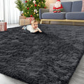OLANLY 10x10 Machine Washable Large Area Rugs for Living Room, Bedroom, Soft Fluffy Shaggy Bedside Rug, Indoor Floor Carpet for Kids Girls and Boys, Dorms, Nursery, Home Decor Aesthetic, Black