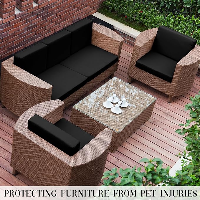 Outdoor Cushion Covers Set,14PCS Patio Furniture Couch Seat Slipcovers, Replacement for Sofa Sectional Chair(Cover，Only)