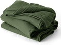 Bedsure 100% Cotton Muslin Throw Blanket Large 50x70 Inches - 4-Layer Breathable and Lightweight Thin Soft Summer Gauze Muslin Blankets for Adults, Olive Green, Boho Cotton Throw for Couch