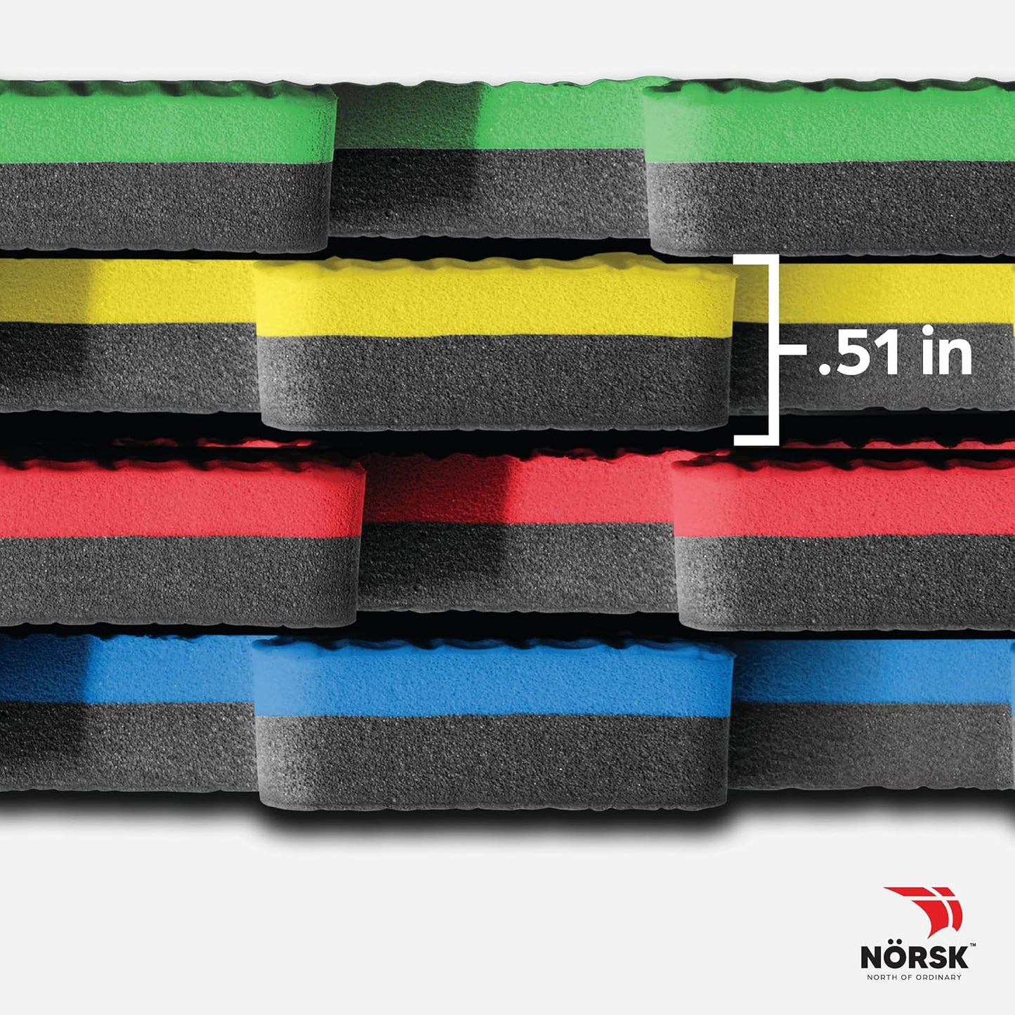 Norsk Reversible Kids Puzzle Play Mats 1/2" Thick EVA Interlocking Foam Tiles (Multicolor/Black 24 Tiles - 96 sq. Ft. 1/2" Thick)