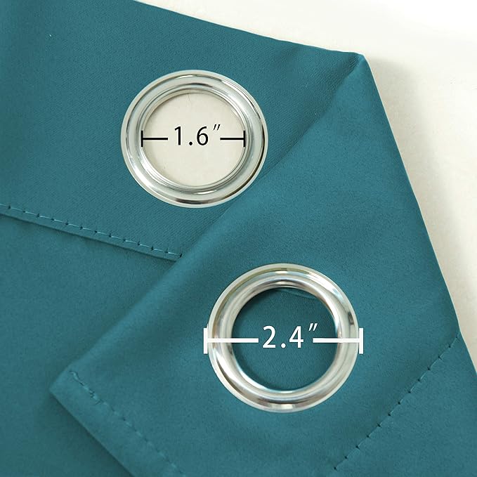 LEMOMO Sea Teal Thermal Blackout Curtains/52 x 72 Inch/Set of 2 Panels Room Darkening Curtains