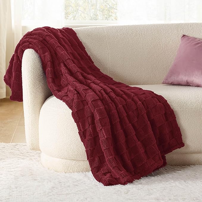Bedsure GentleSoft Twin Blanket for Bed Red - Super Soft Cozy Mother's Day Blankets for Kids Girls, Cute Fuzzy Fleece Throws for Bedroom Couch, 60x80 Inches