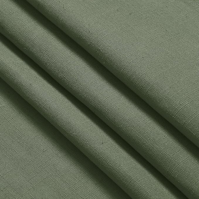 Nanspring Olive Green Linen Sheer Curtains for Living Room 2 Panels Set 98 Inch Length Back Tab Light Filtering & Breathability Semi Sheer Curtain Drapes for Bedroom 52x98