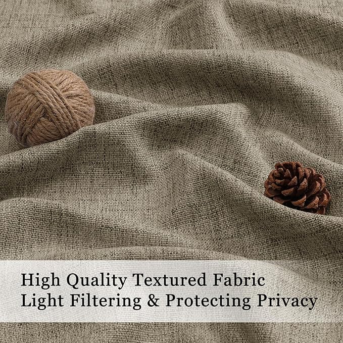 OWENIE Brown Valances for Windows 1 Pcs, Light Filtering Textured Farmhouse Short Small Valance Curtains for Bathroom Basement Living Room Bedroom, Rod Pocket Half Curtains Over Sink, 52Wx14L Inch