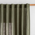 MYSKY HOME Curtains for Living Room 84 Inches Long Semi Sheer Light Filtering Privacy Drapes Linen Look Textured Boho Home Decor, Backdrop Curtain for Parties, 50" x 84", Olive Green, 2 Panels