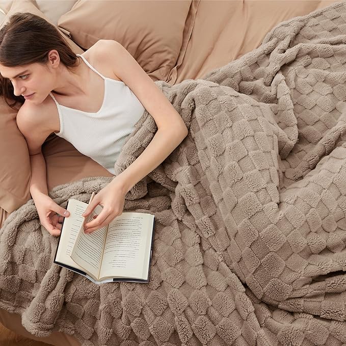 Bedsure GentleSoft King Size Blanket for Bed - Super Soft Cozy Blankets for Kids Girls, Large Fuzzy Fleece Throw for Bedroom Decor, Light Brown,108x90 Inches
