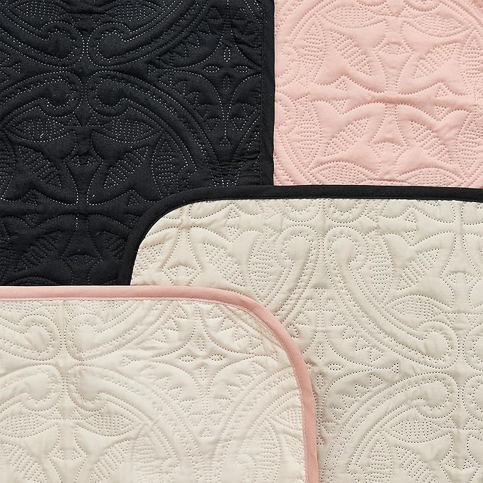 Great Bay Home Reversible Loveseat Cover - Washable Slipcover Furniture Protector with Elastic Straps - Perfect for Kids & Pets - Quilted & Stitched Detail (Black/Taupe)