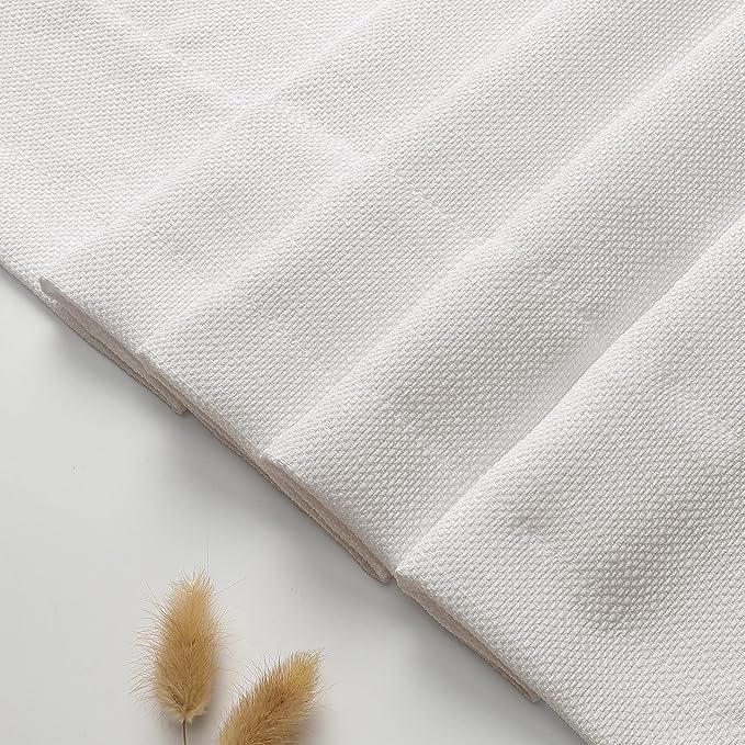 Chyhomenyc Cream Valance for Windows, Light Filtering Faux Linen Textured Small Kitchen Window Curtain, Rod Pocket Short Valance for Bathroom Laundry Basement, 60Wx14L inch, 1 Piece