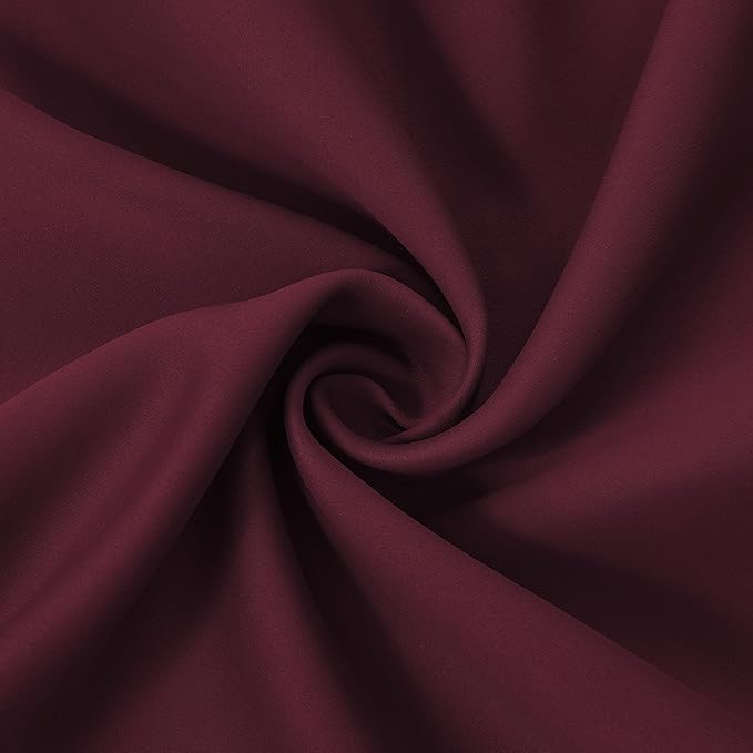 LEMOMO Burgundy Red Thermal Blackout Curtains/52 x 108 Inch/Set of 2 Panels Room Darkening Curtains for Bedroom