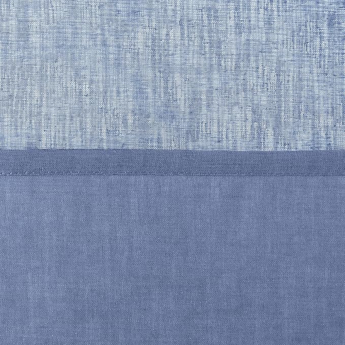 DWCN Sheer Curtains Semi Transparent Voile Rod Pocket Curtains for Bedroom and Living Room, Dusty Blue, 52 x 63 inches Long, Set of 2 Panels