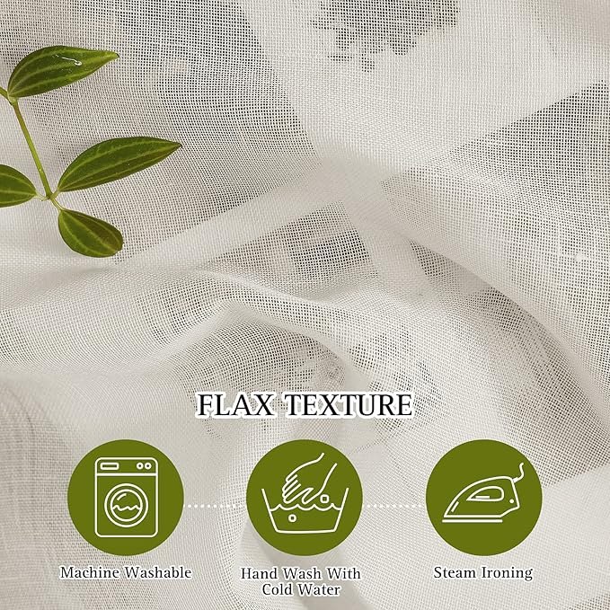 NICETOWN Semi Sheer Curtains Linen Blend Extra Wide for Sliding Glass Door, Grommet Top Privacy with Light Filtering Vertical Window Drapes for Living Room/Bedroom, Natural, W70 x L84, 2 PCs
