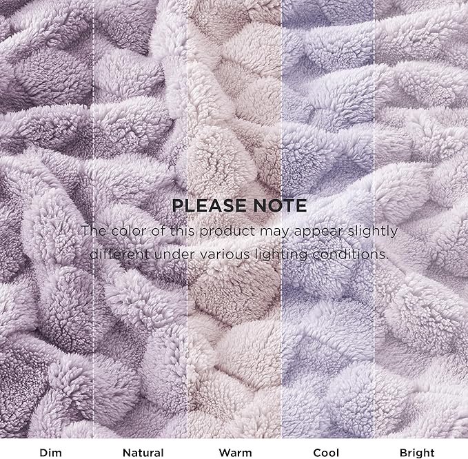 Bedsure GentleSoft Lavender Purple Throw Blanket for Couch Bed, Checkered Fleece Soft Cozy, Cute Throw for Bedroom Home Decor Gifts for Kids Girls,Lavender Fog, 50x60 Inches