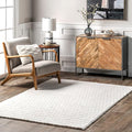 Nuloom Nia White/Ivory, 3'9" x 6', Cozy Shag, Fluffy and Soft, High Traffic, Stain Resistant, Easy Clean, Durable Machine Washable Area Rug for Bedroom, Living Room, Dining, Den, Foyer, Entryway