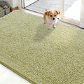 OLANLY Dog Door Mat for Muddy Paws 48x30, Absorbs Moisture and Dirt, Absorbent Non-Slip Washable Doormat, Quick Dry Chenille Mud Mat for Dogs, Entry Indoor Entryway Carpet for Inside Floor, Vanilla