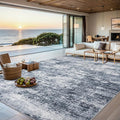 Area Rugs Living Room Rug - 5x7 Washable Modern Abstract Soft Neutral Non-Slip Carpet Large Indoor Floor Thin Carpets for Bedroom Dining Room Farmhouse Nursery Home Office Grey Blue