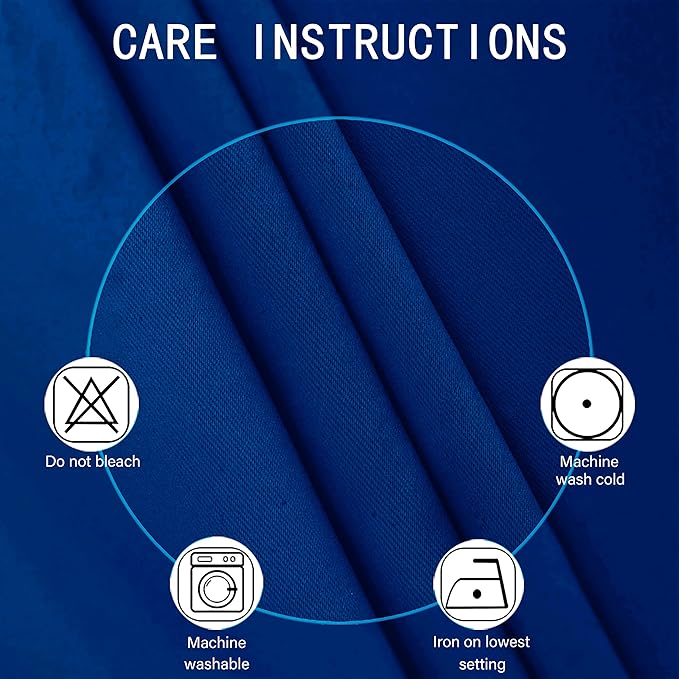 LEMOMO Blackout Curtains 52 x 72 inch/Royal Blue Curtains Set of 2 Panels/Thermal Insulated Room Darkening Bedroom Curtains