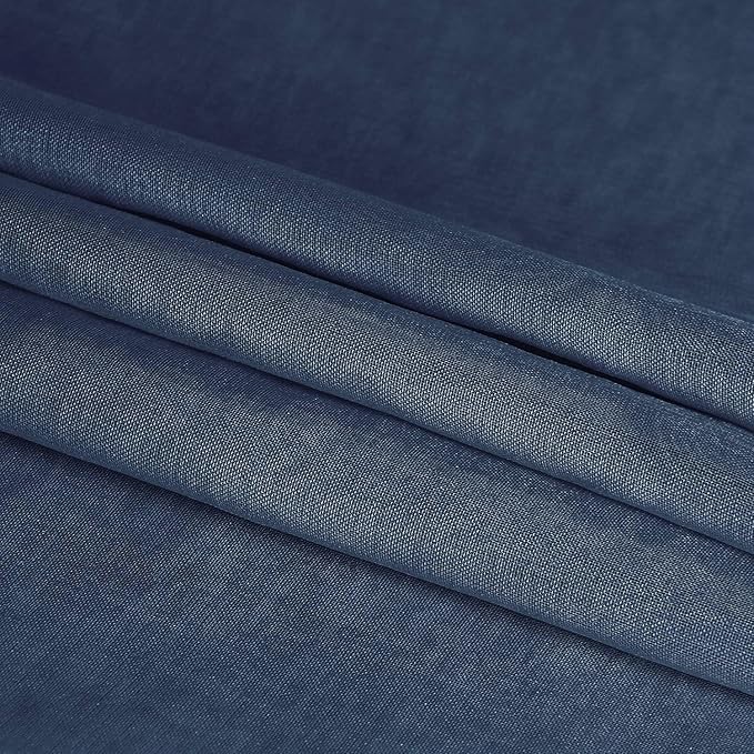 DWCN Navy Blue Sheer Curtains Semi Transparent Voile Rod Pocket Curtains for Bedroom and Living Room, 60 x 96 inches Long, Set of 2 Panels