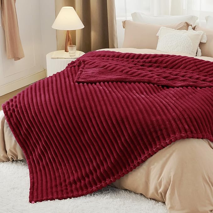 Bedsure GentleSoft Red Blanket for Couch - Cozy Soft Blankets for Women, Cute Small Throws for Girls, 90x90 Inches