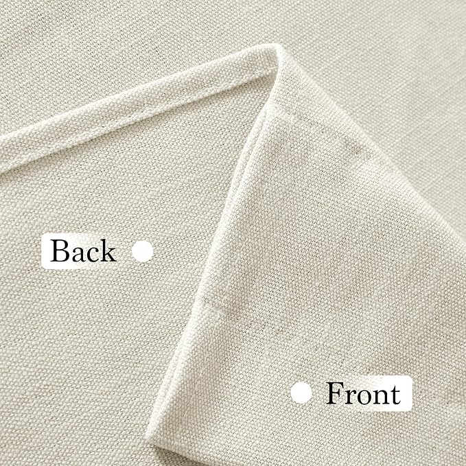 RYB HOME Cafe Curtains 24 inches Length, 2 Panels Kitchen Curtains and Valances Set Faux Linen Blended Shabby Privacy Protect Topper for Kitchen Living Room, Rod Pocket, Linen, W 26 x L 24 inch