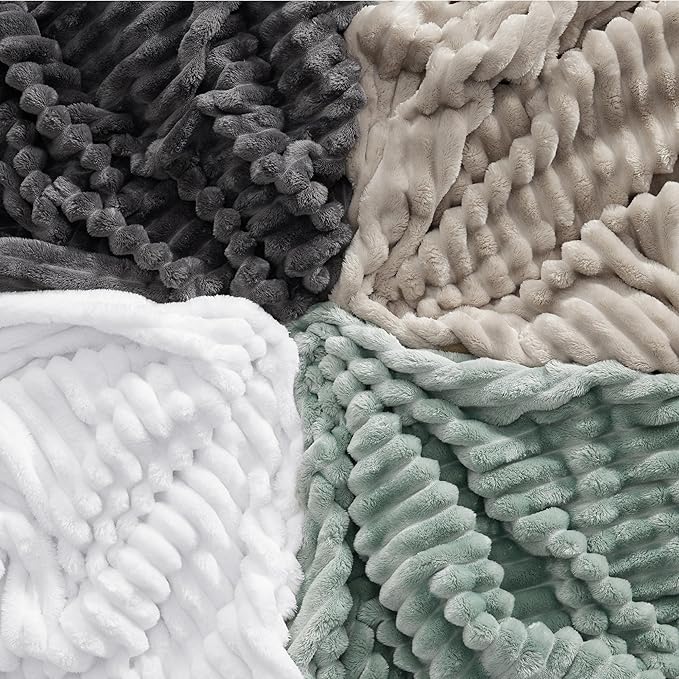 Bedsure GentleSoft King Throw Blanket for Couch - Cozy Soft Blankets for Women, Cute Small Fleece Throws for Girls, Bright White, 108x90 Inches