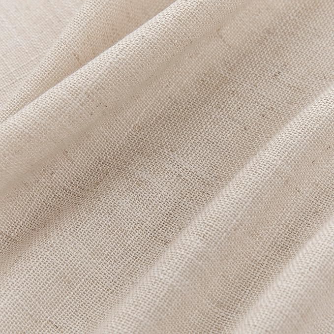 Joydeco Linen Curtains for Living Room,Semi Sheer Drapes Window Long Curtains 96 inches Long Pink Beige