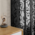 OWENIE Furman Sheer White Curtains, 45 Inch Length 2 Panels Set, Airy Jacquard Clip Short Curtains for Small Window, Semi Sheer for Bathroom Bedroom Living Room, 40Wx45L inch