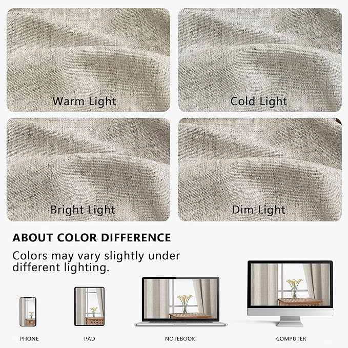 OVZME Valance for Windows, Light Filtering Faux Linen Textured Small Short Valance Kitchen Curtain, Dual Rod Pocket Top Short Window Curtain for Bathroom Basement Farmhouse, 60Wx14L Inch, Linen Color