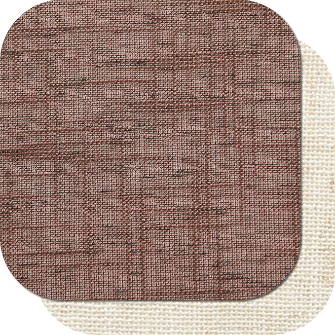 jinchan Linen Valance for Farmhouse Living Room Windows 16 Inch Slubbed Crossed Double Layer Window Valance Light Filtering Rustic Country Overlay Rod Pocket 1 Panel Brown
