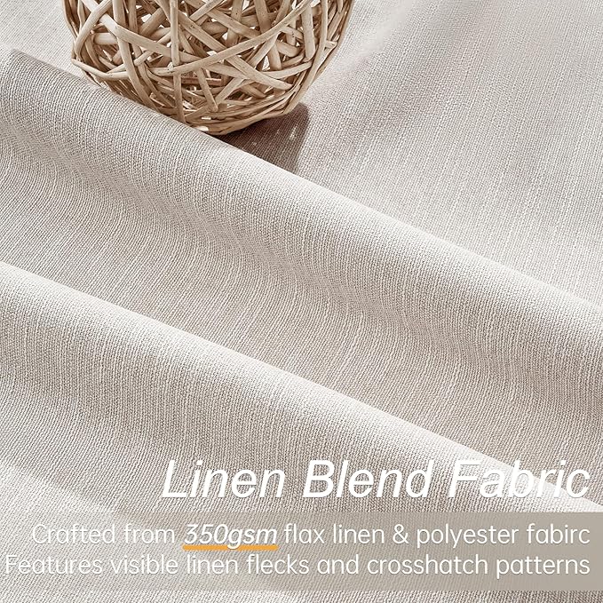 Oatmeal 105 Inch Long Curtains for Living Room Custom,Sun Blocking Elegant Internet Farmhouse Curtains Burg for Bedroom Aesthetic Thermal Blackout Drapes Fabric Thick 2panels Back Tab Hooks Pleated