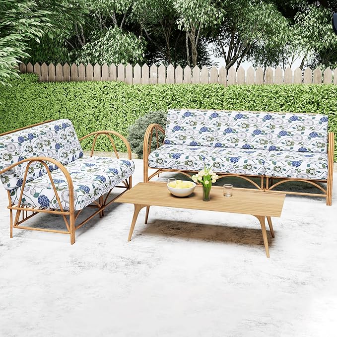 Smiry Printed Couch Cushion Covers, Stretch Soft Couch Covers for Sofa, Washable Non-Slip Sofa Slipcover Furniture Protector for Indoor and Outdoor (Medium, Light Green)
