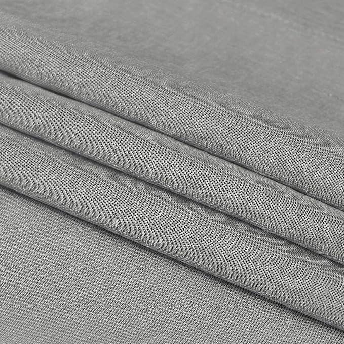 DWCN Grey Sheer Curtains Semi Transparent Voile Rod Pocket Curtains for Bedroom and Living Room, 60 x 96 inches Long, Set of 2 Panels