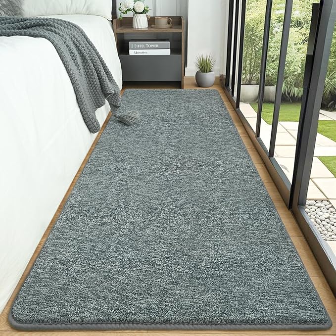 AROGAN Washable 2x8 Runner Rug for Hallway, Long Runner Rugs wtih Soft Memory Foam for Bedroom, Non Slip Backing Carpet Runners for Hallways, Kitchen, Bathroom, Entryway Home Decor, Grey