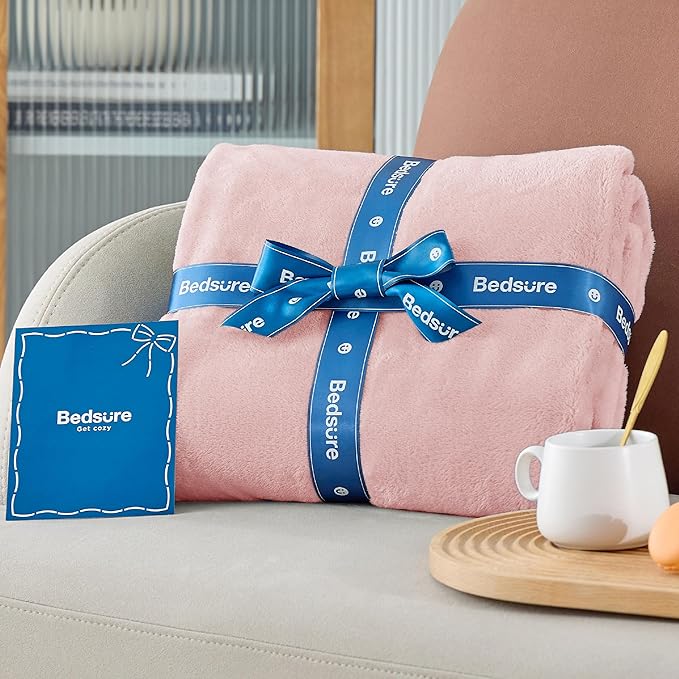 Bedsure GentleSoft Fleece Bed Blankets Full Size Pink - Soft Lightweight Plush Fuzzy Cozy Luxury Blanket Microfiber, 84x90 inches