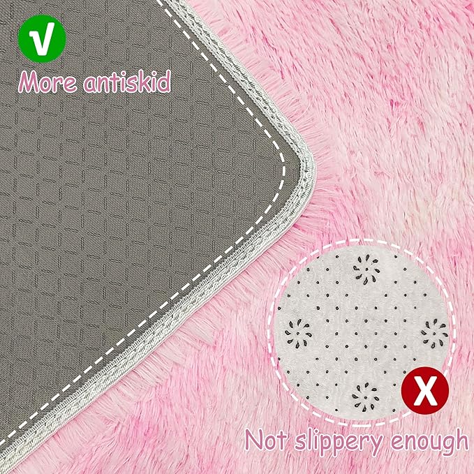 Small Area Rug for Bedroom 2x3ft Mini Tie-Dye Pink Fluffy Rug Mat Bedside Throw Rug for Kids Room Boys Teens Nursery Baby Dorm Living Room Home Decor Aesthetic Carpets